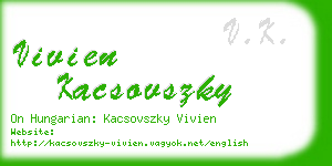 vivien kacsovszky business card